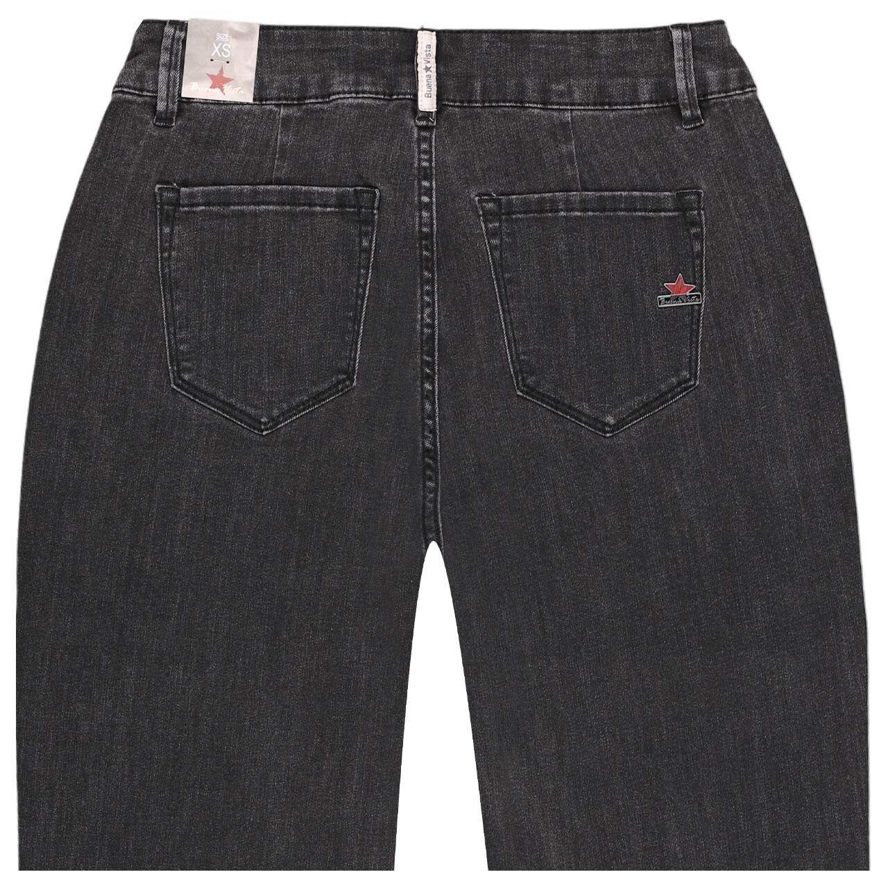 Damenjeans Stella-Zip Stretch Denim von Buena Vista in Dunkelgrau verwaschen, detaillierte Rückansicht