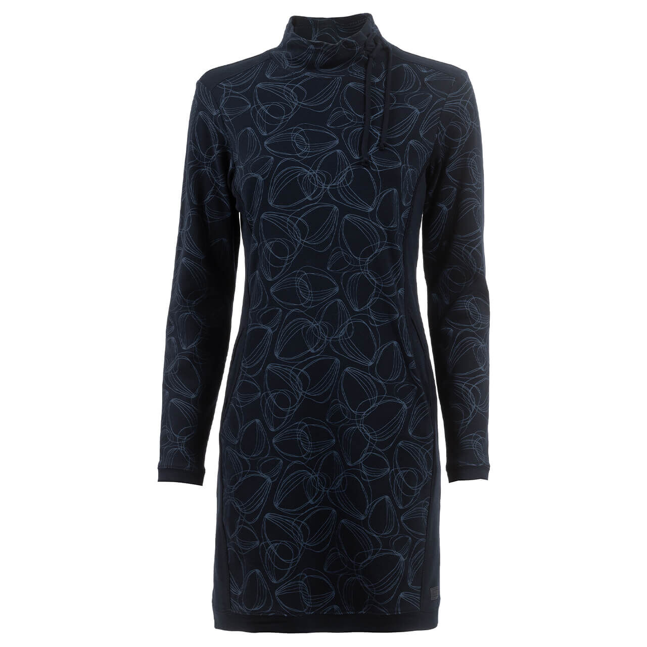 Soquesto Damen Langarm Kleid navy graphic printed Soquesto Damen Langarm Kleid navy graphic printed