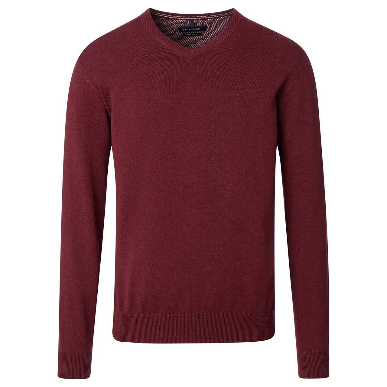 Casa Moda Herren Pullover V-Neck dark red