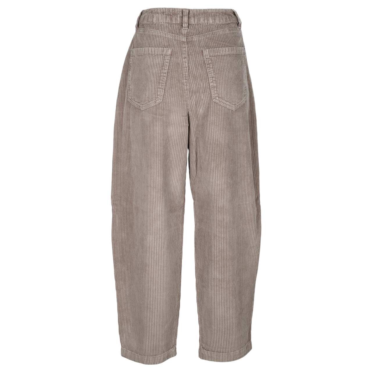 Damen Ankle Cord Baumwollhose Barrel Leg von s.Oliver in Beige, Rückansicht
