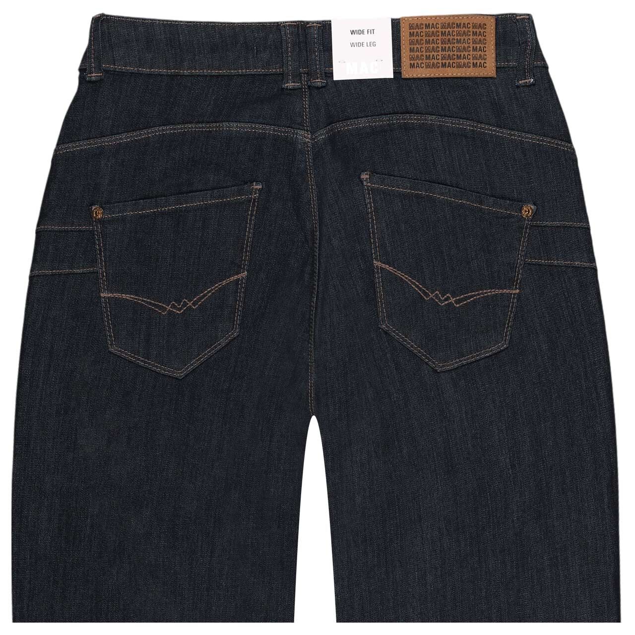 Stretch Damenjeans Palazzo von MAC in Dunkelblau, detaillierte Rückansicht