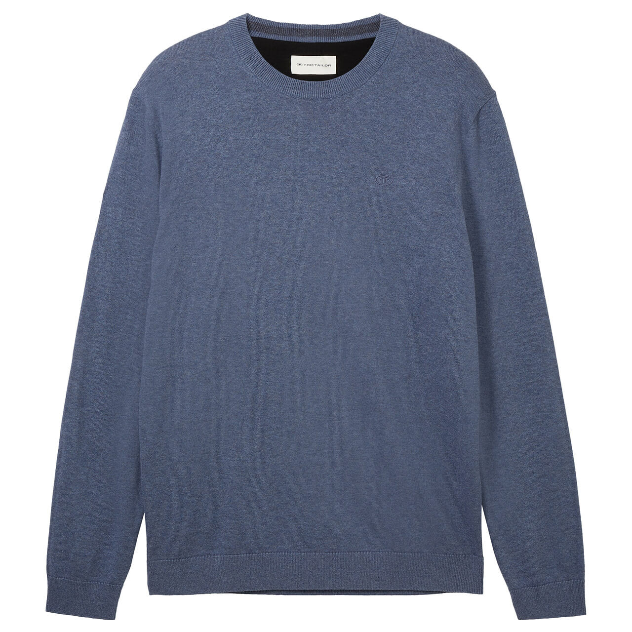 Tom Tailor Herren Pullover Basic Crewneck vintage indigo blue compact cotton Tom Tailor Herren Pullover Basic Crewneck vintage indigo blue compact cotton