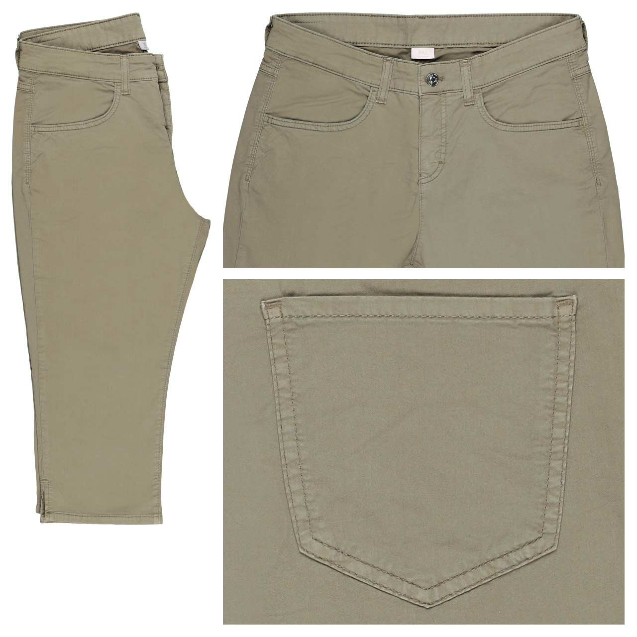 MAC Capri 3/4 Baumwollhose garden green olive