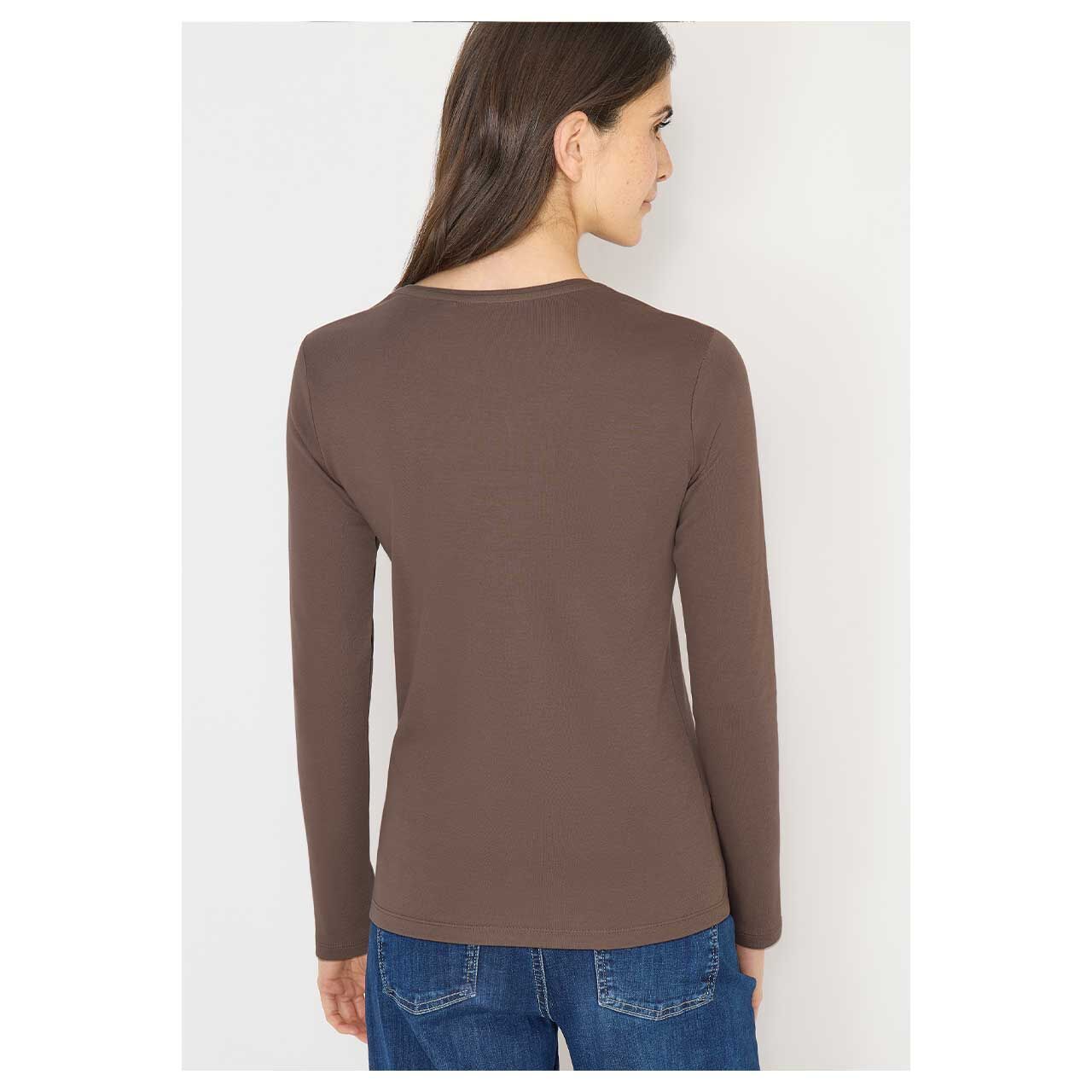 Damen Langarm Shirt Pia von Cecil in Braun, Rückansicht am Model