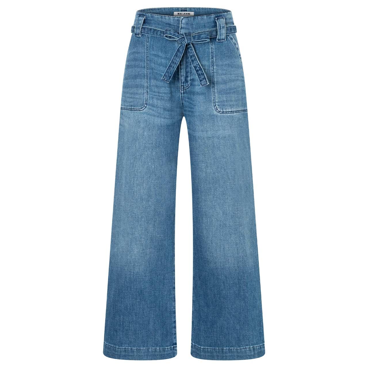 Stretch Damenjeans Sienna von MAC in Blau angewaschen, Vorderansicht