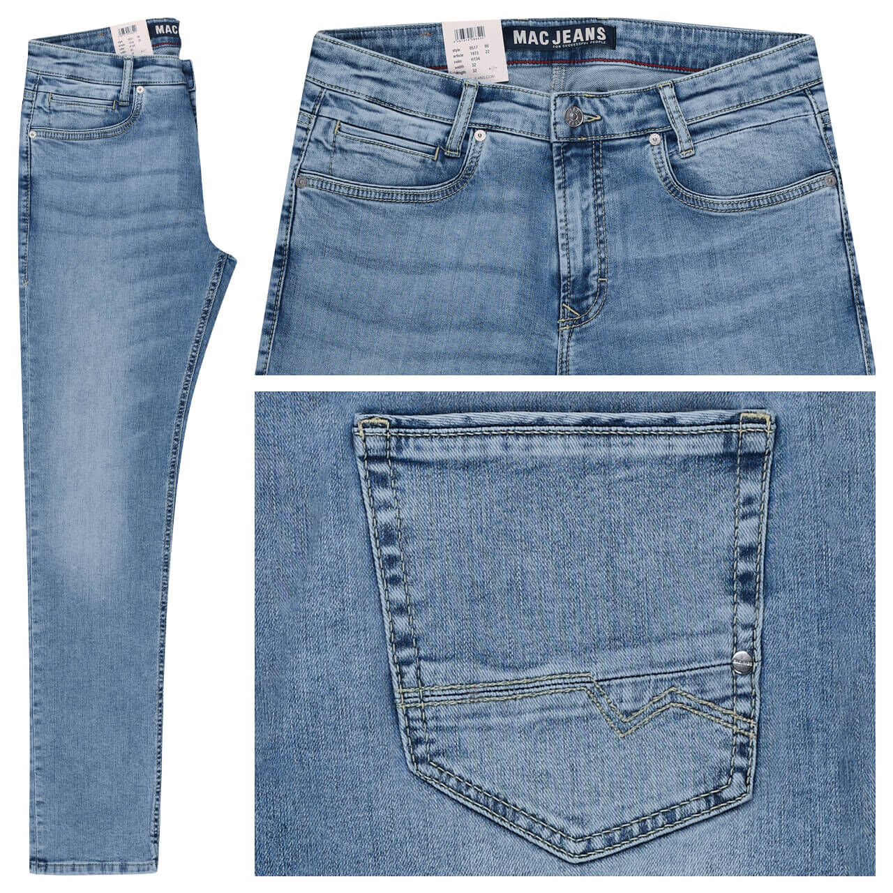 MAC Arne Pipe Driver Jeans skyblue authentic wash MAC Arne Pipe Driver Jeans skyblue authentic wash