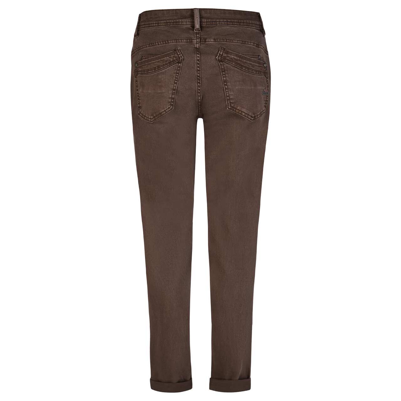 Damen Baumwollhose Malibu-Zip High Stretch Twill von Buena Vista in Braun, Rückansicht