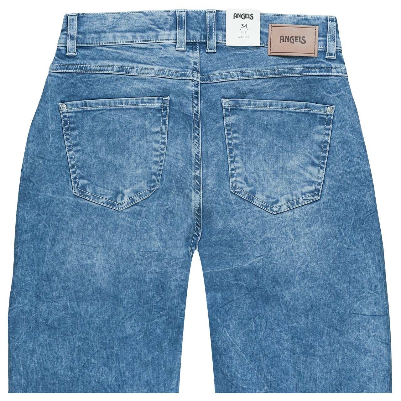 Stretch Damenjeans Liz Modern Fancy von Angels in Blau angewaschen, detaillierte Rückansicht