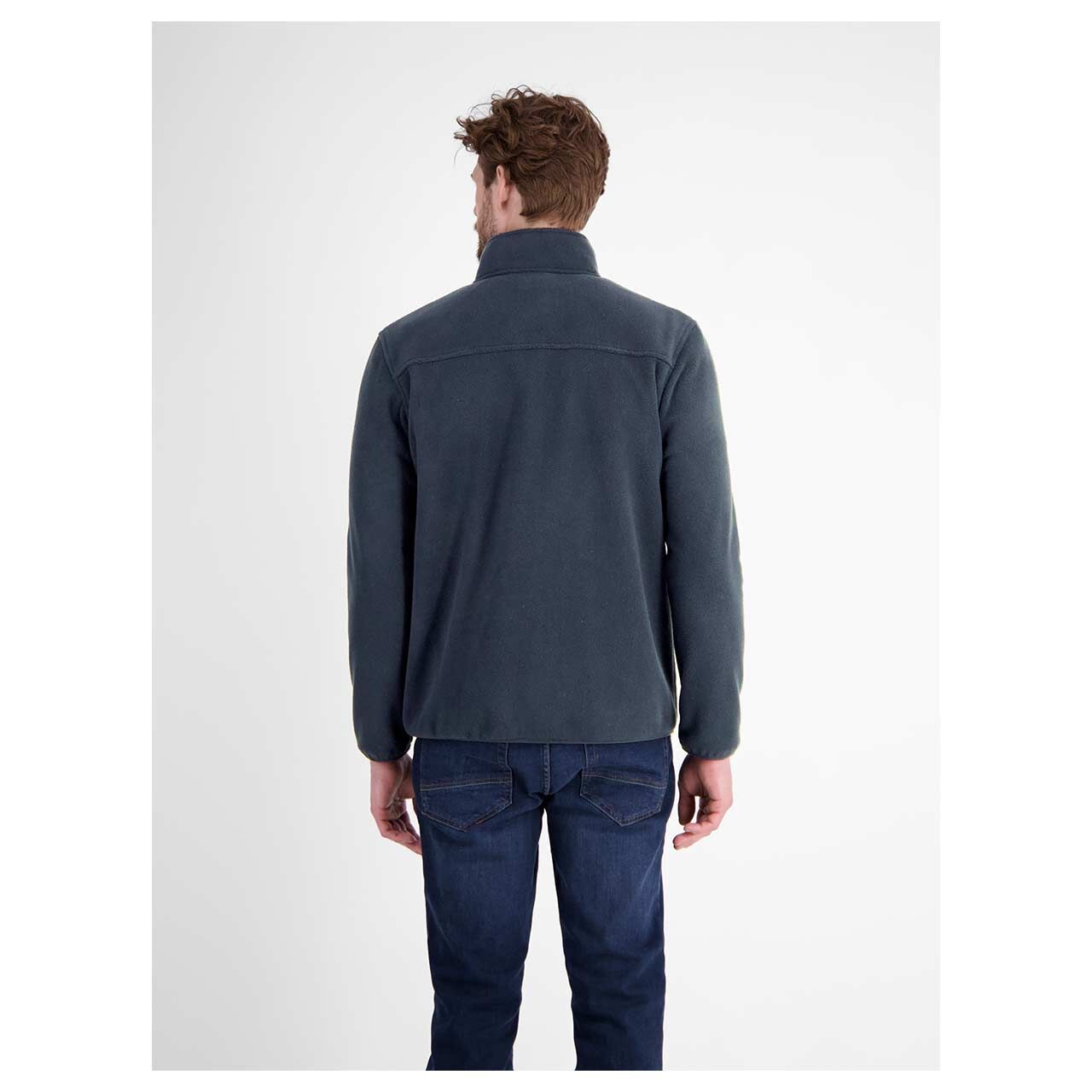 Herren Sweatjacke von Lerros in Dunkelblau, Rückansicht am Model
