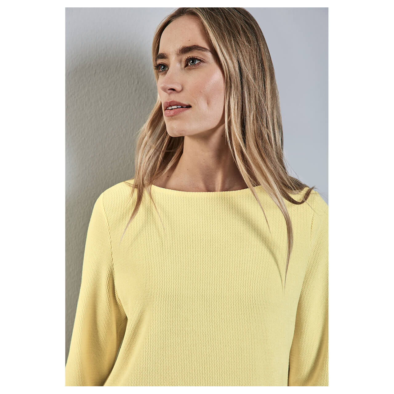 Street One Damen 3/4 Arm Shirt Fine Cord Structure mellow yellow