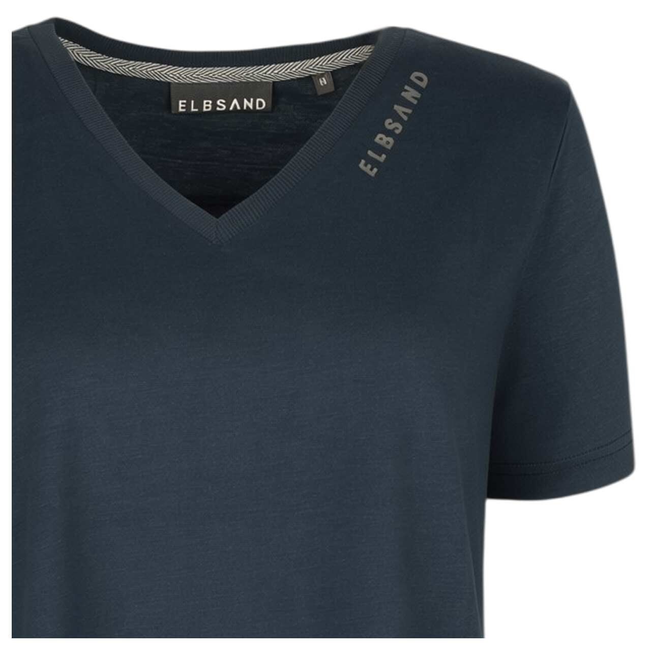 Damen T-Shirt Talyn von Elbsand in Dunkelblau, detaillierte Vorderansicht