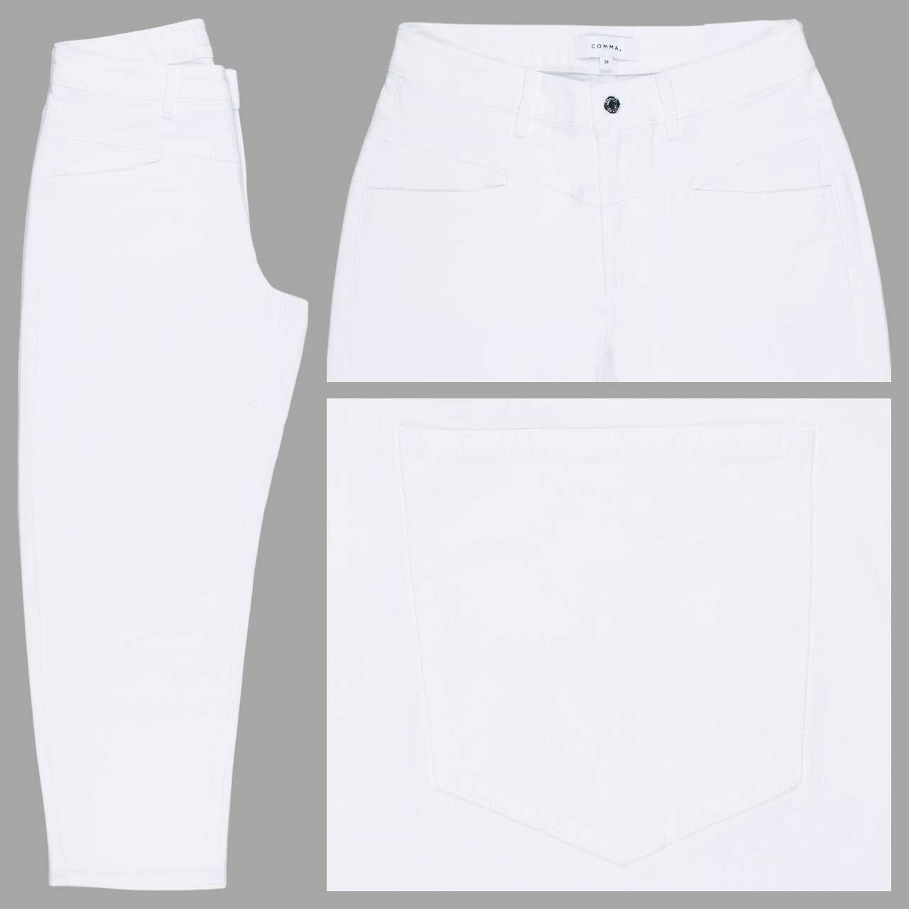 Comma Liv Barrel Damen 7/8 Jeans white