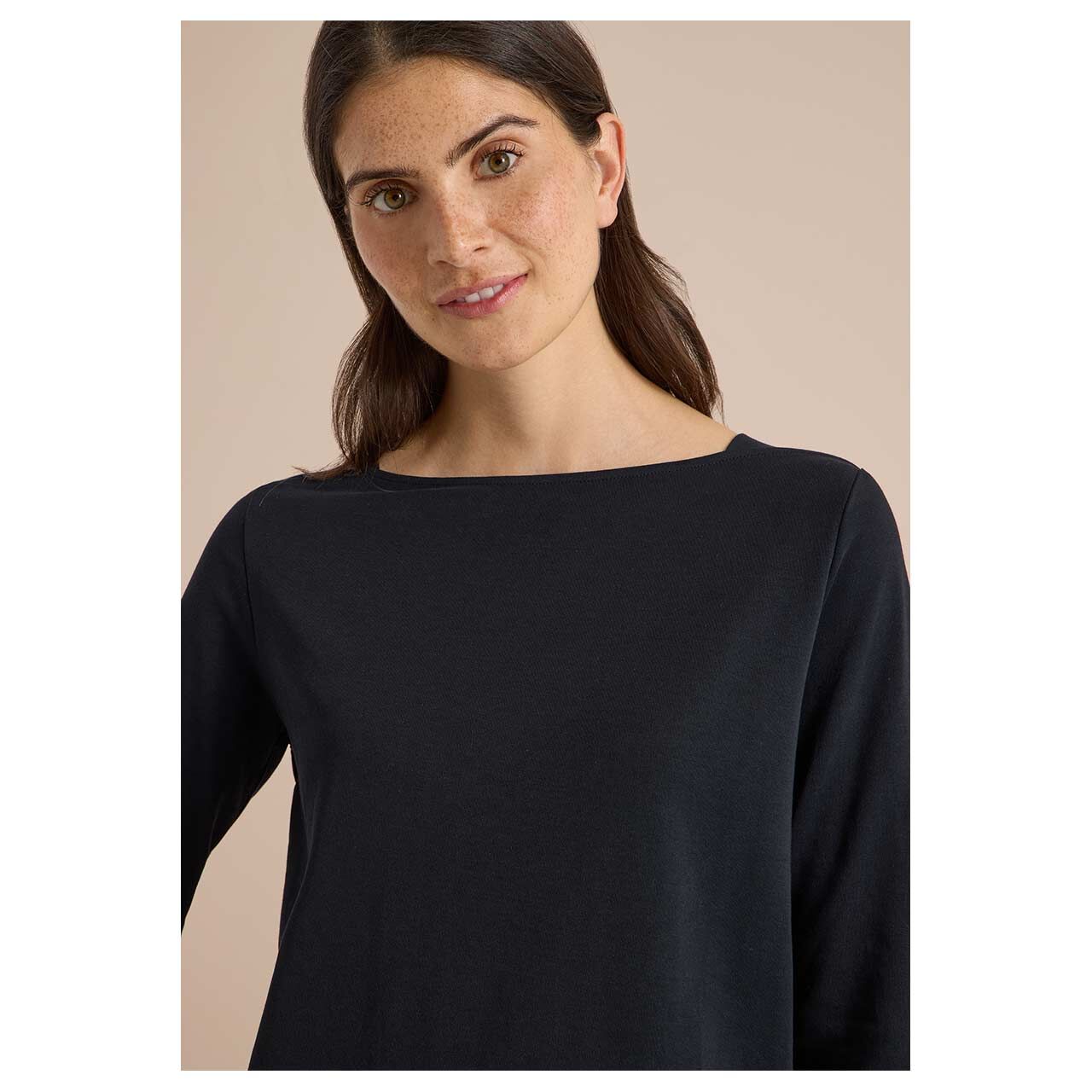 Cecil Damen 3/4 Arm Shirt Basic Boatneck soft black