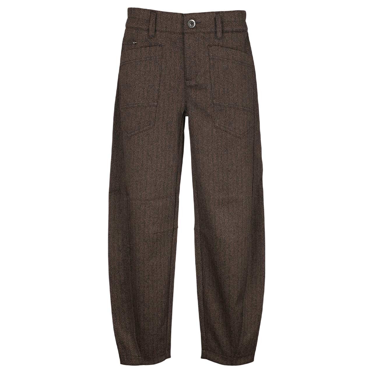 Street One Karlie Barrel Ankle Hose black coffee herringbone