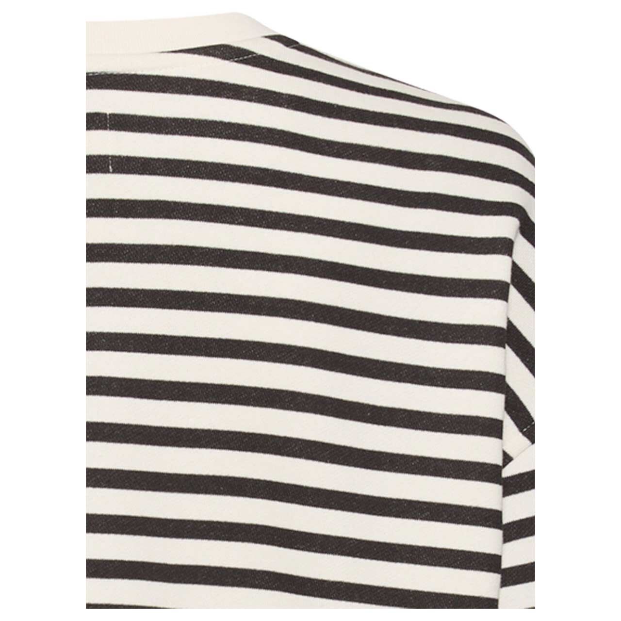 Damen Sweatshirt von Camel active in Schwarz gestreift, detaillierte Rückansicht Schulter