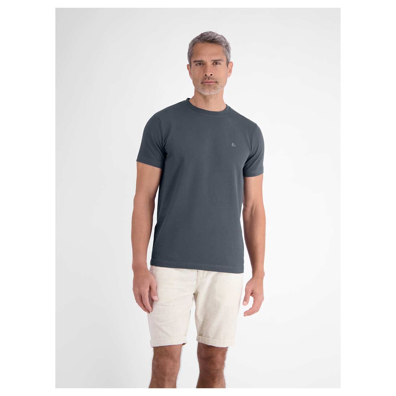 Herren T-Shirt von Lerros in Grau, Vorderansicht am Model