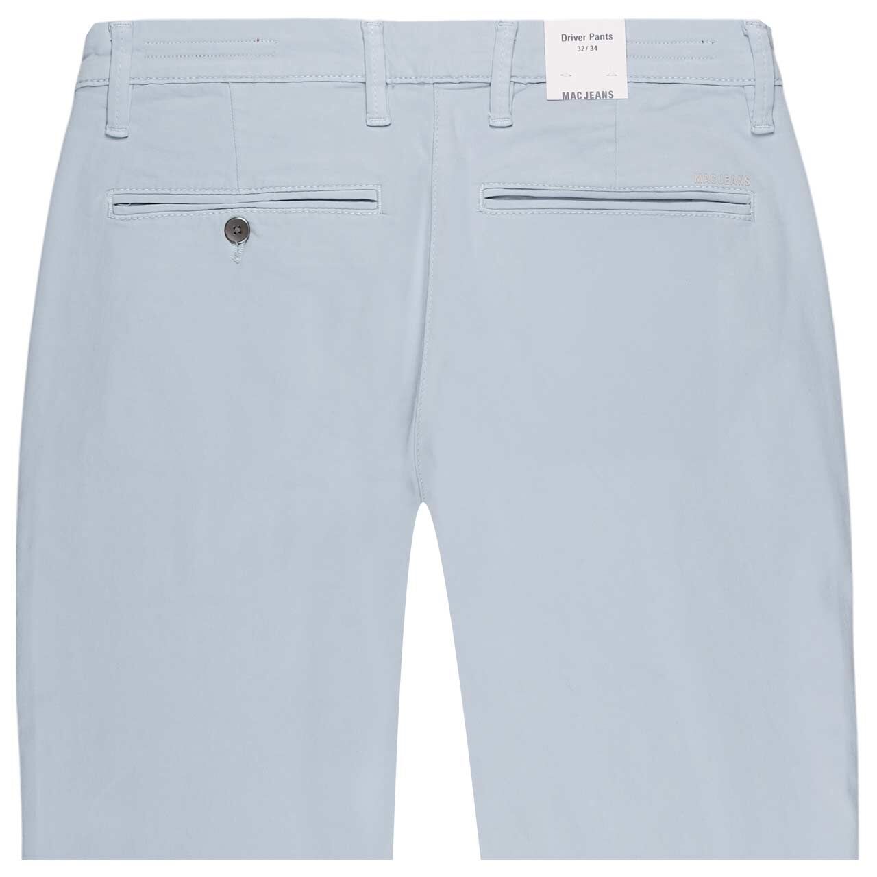 Herren Chino Baumwollhose Flexx Driver Pants von MAC in Hellblau, detaillierte Rückansicht
