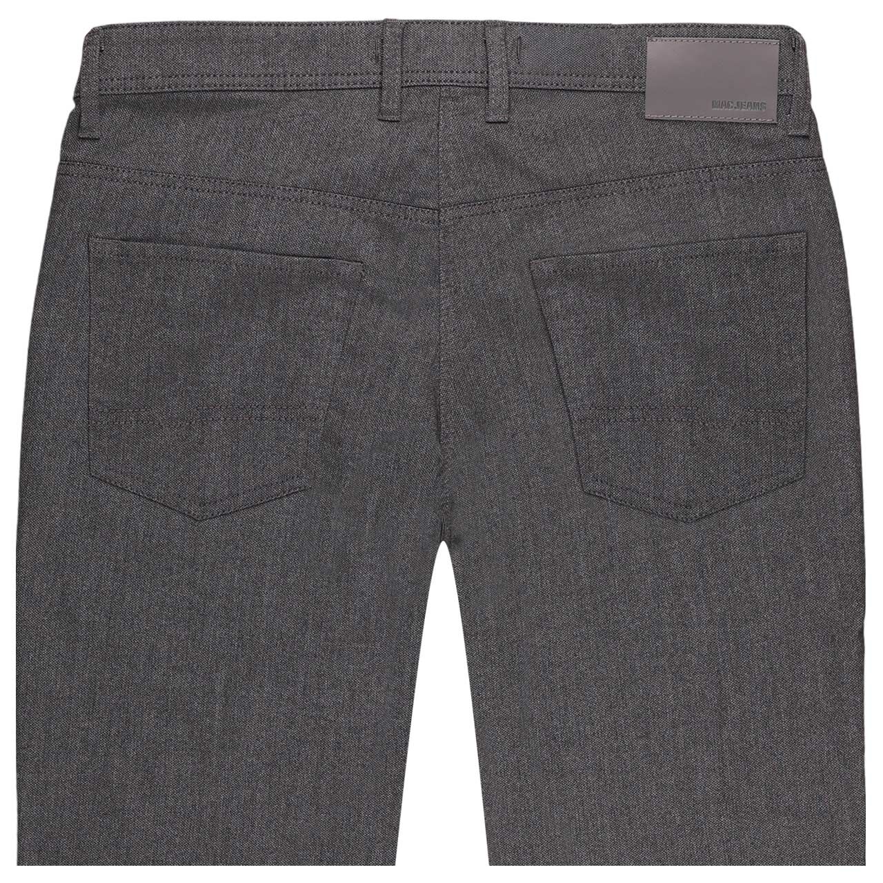 Stretch Herren Hose Arne von MAC in Grau mit Print, detaillierte Rückansicht