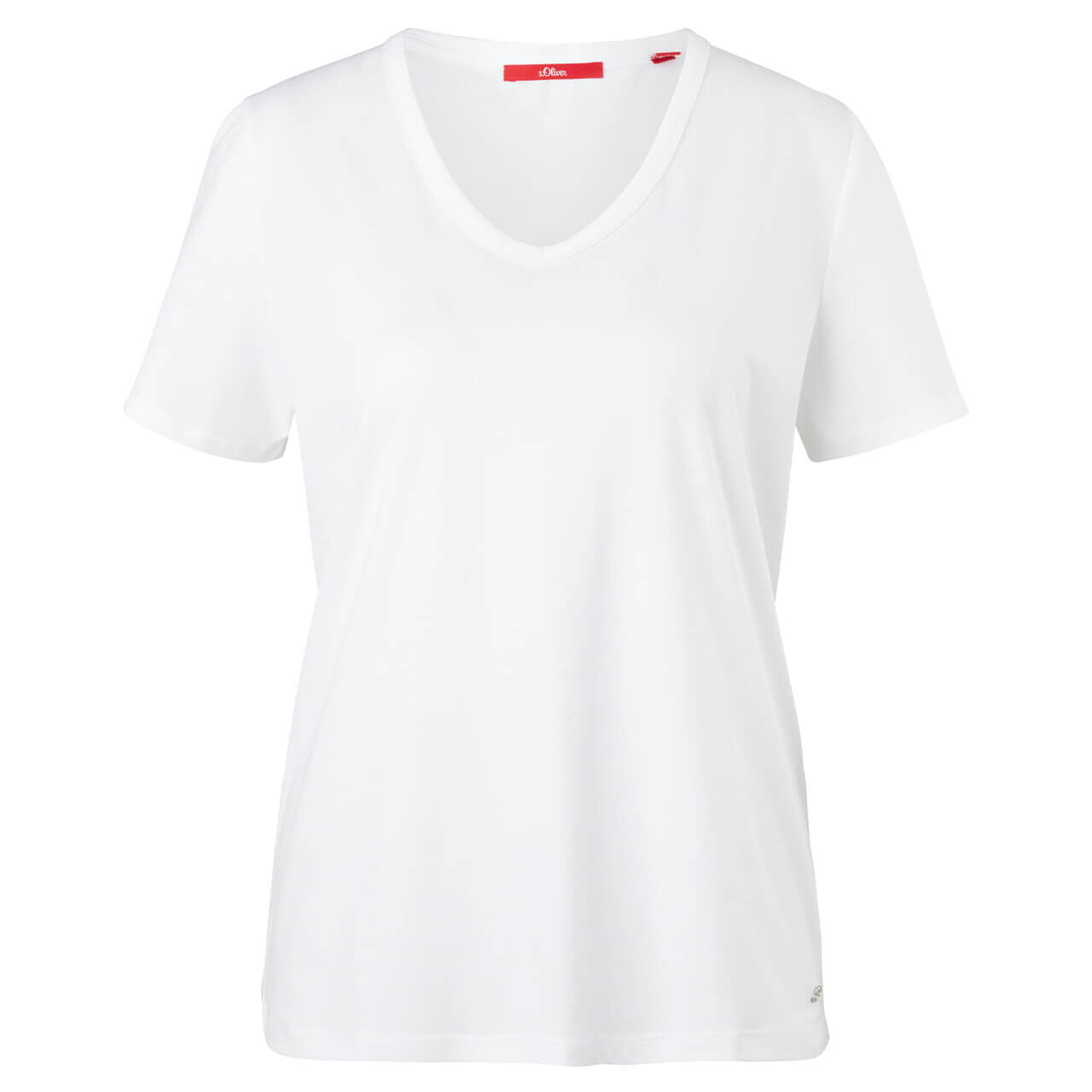 soliver-tshirt-white-0100-ansicht s.Oliver T-Shirt für Damen in Weiß, FarbNr.: 0100