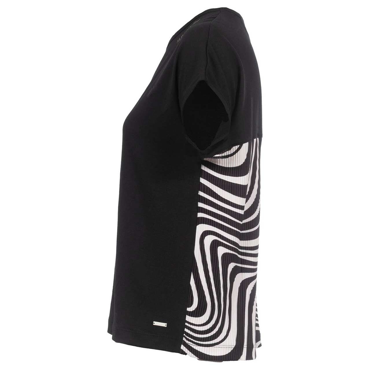 Damen T-Shirt von Soquesto in Schwarz mit Print, Seitenansicht