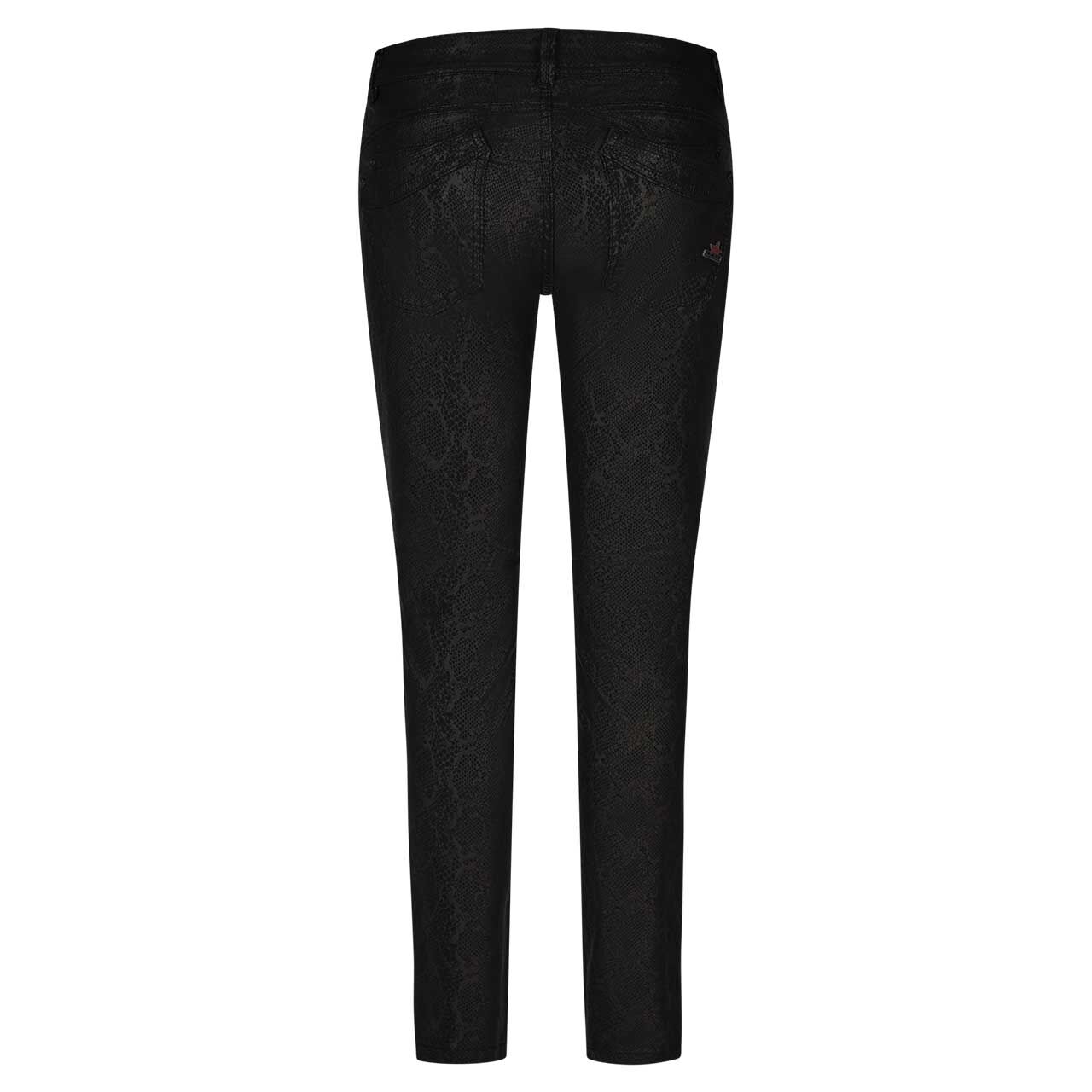 Damen Ankle Hose Malibu Cropped Stretch Twill in Schwarz mit Print, Rückansicht