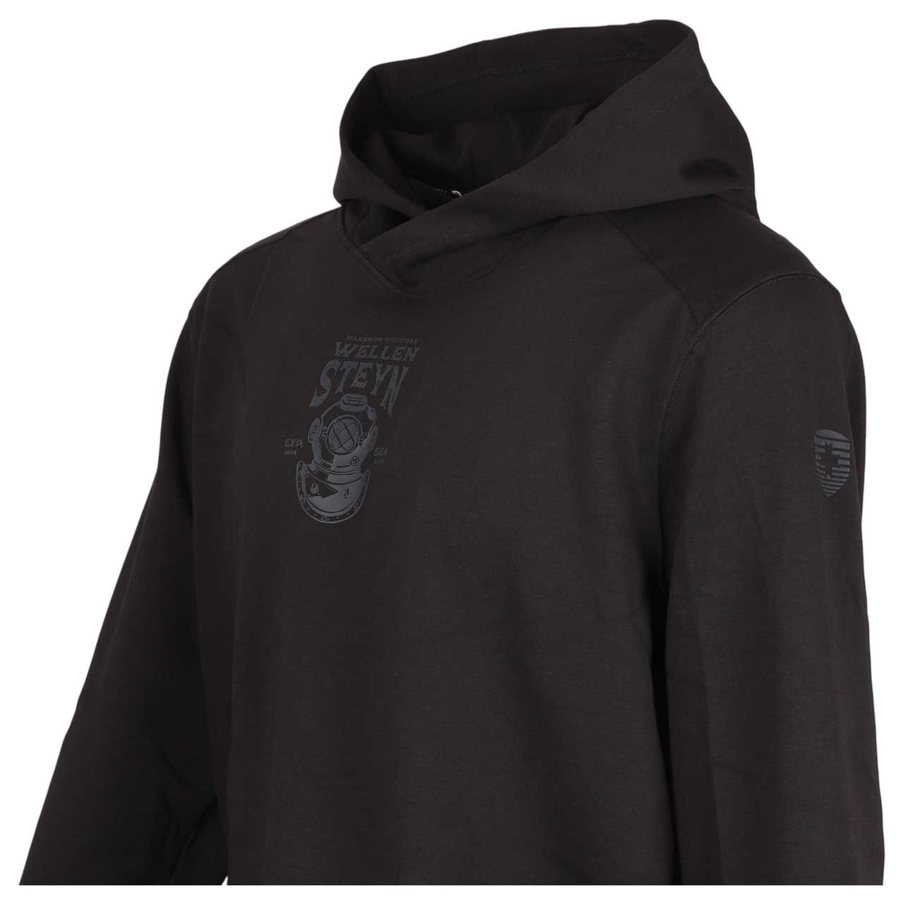 Herren Hoodie Sweatshirt Parcour Hoodie Men von Wellensteyn in Schwarz mit Print, detaillierte Seitenansicht