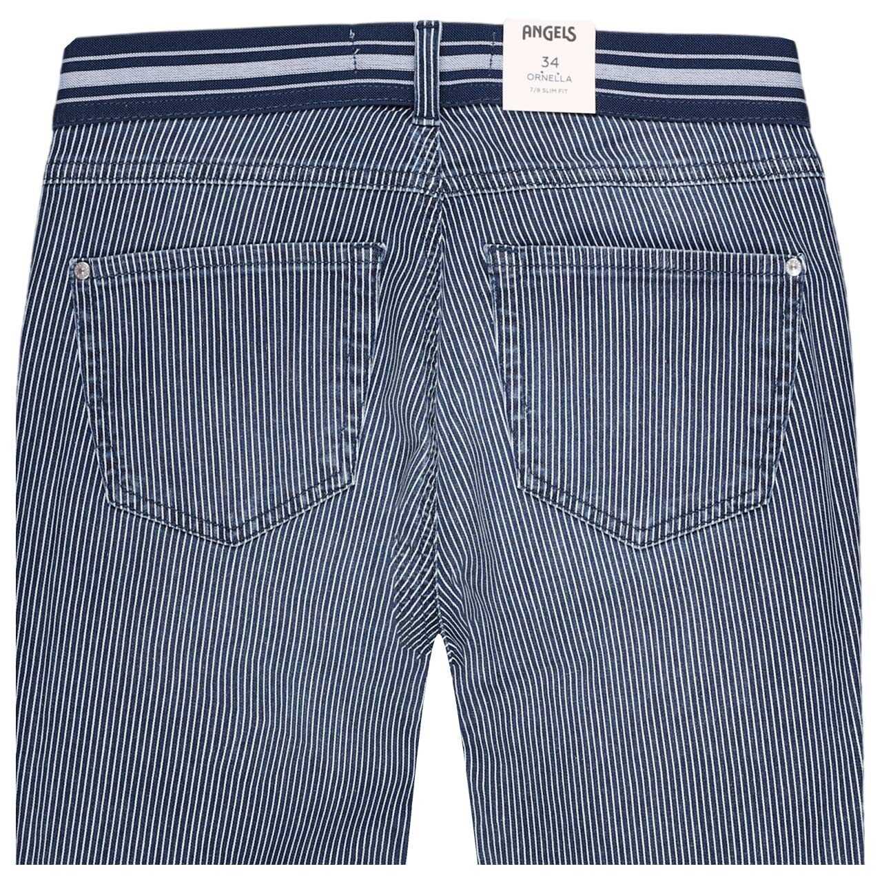 Damen 7/8 Jeans Ornella Sporty von Angels in Dunkelblau gestreift, detaillierte Rückansicht