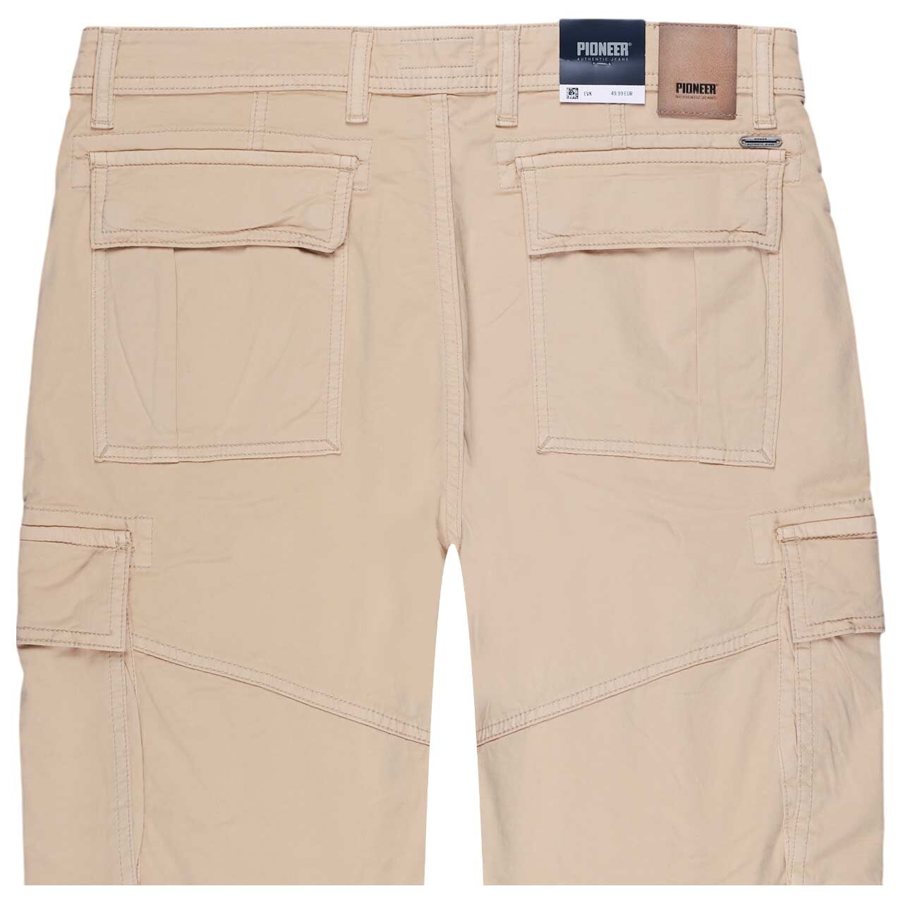 Stretch Herren 3/4 Cargo Baumwollhose Corey in Hellbraun von Pioneer, detaillierte Rückansicht