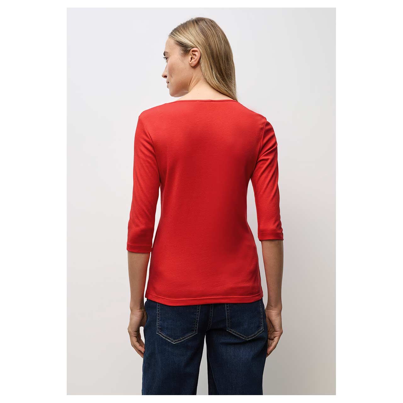Damen 3/4 Arm Shirt Pania von Cecil in Rot, Rückansicht am Model