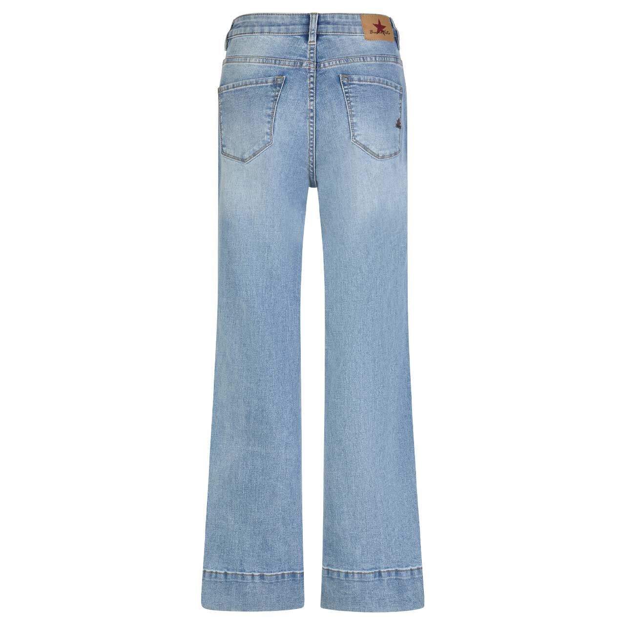 Damenjeans Wide Leg Stretch Denim von Buena Vista in Hellblau angewaschen, Rückansicht