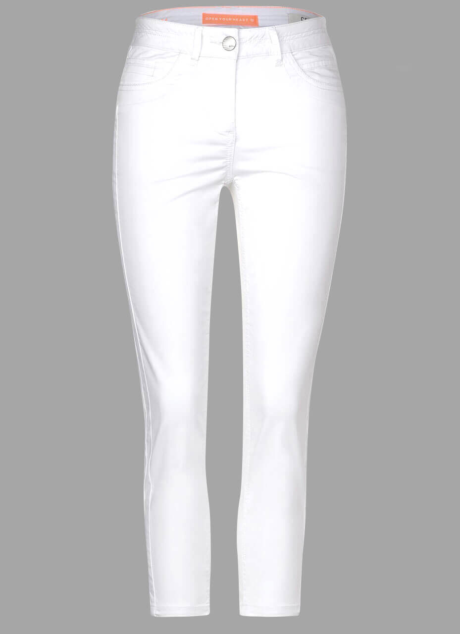 Cecil Vicky 7/8 Baumwollhose für Damen in Weiß, FarbNr.: 10000