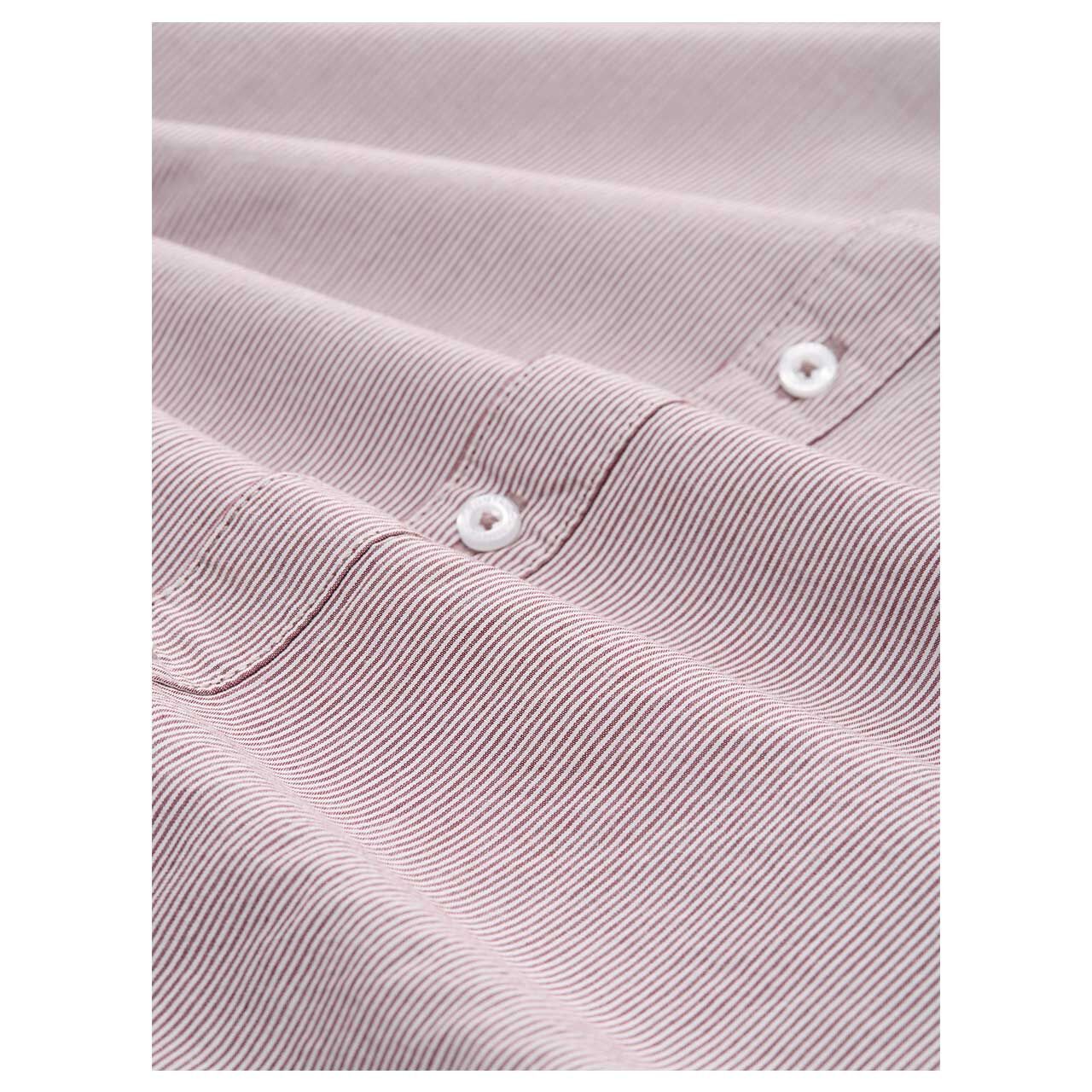 Herren Hemd von Tom Tailor in Rot gestreift, Detailansicht am Model