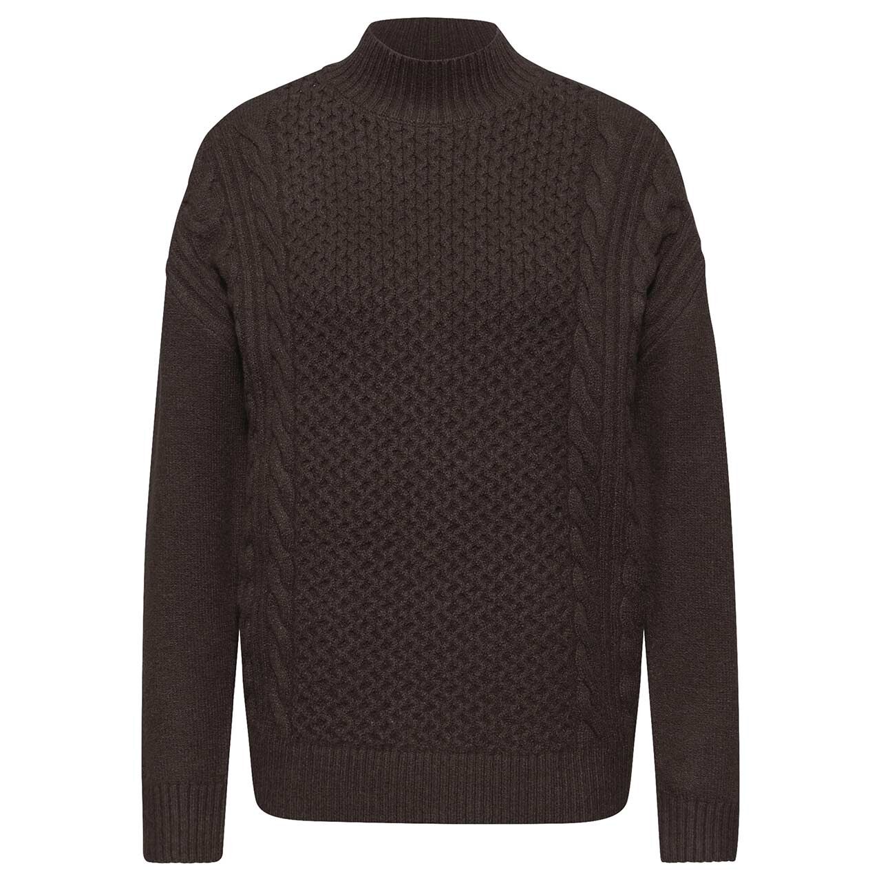 Street One Damen Pullover Turtle Neck Cable deep roast brown