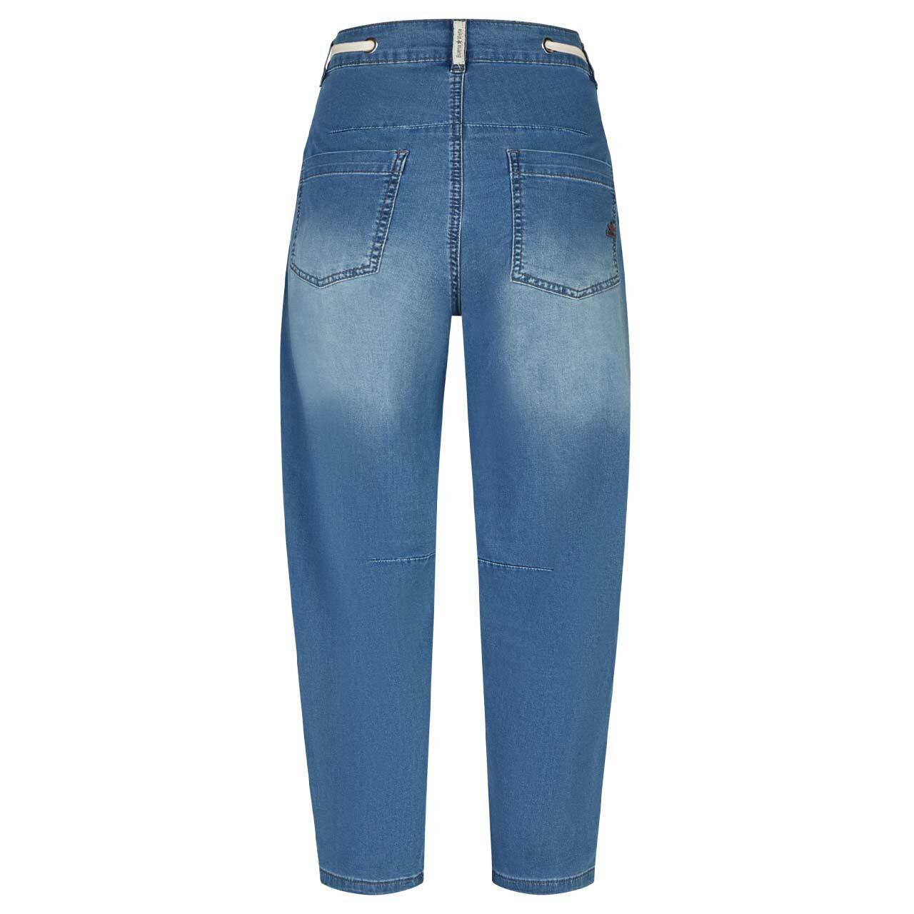 Damenjeans Barrel-P 7/8 Light Denim von Buena Vista in Blau angewaschen, Rückansicht