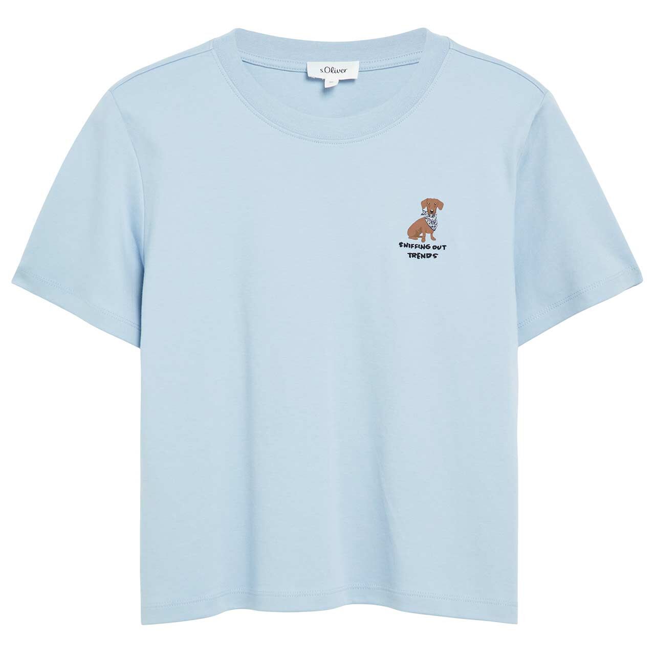 s.Oliver Damen T-Shirt coastal blue placed dog print