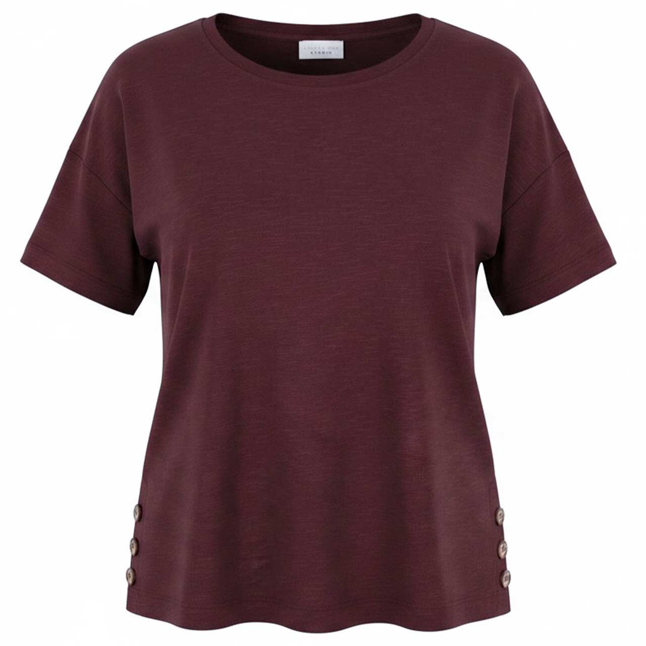 Street One Studio Damen T-Shirt Basic Short very berry melange