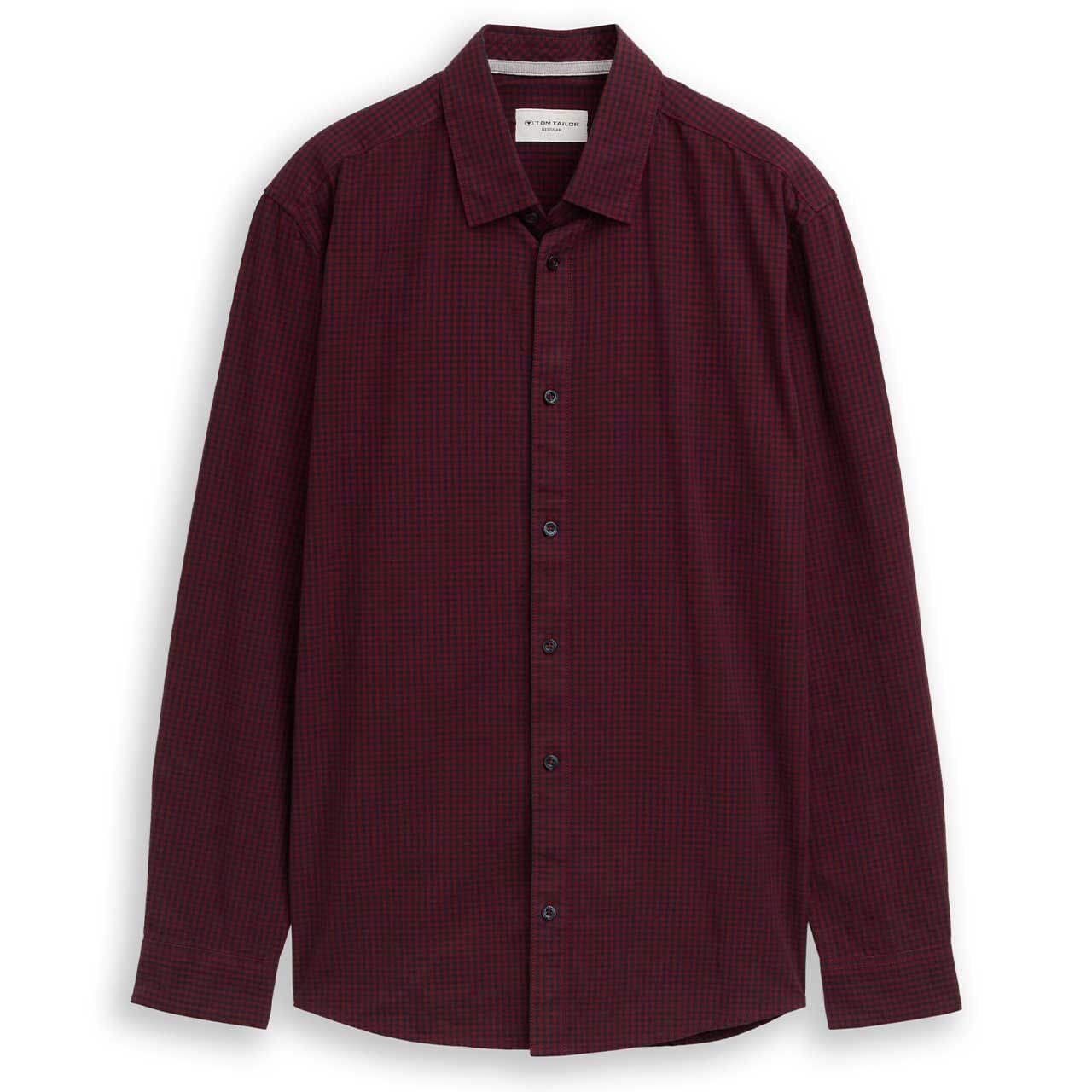 Tom Tailor Herren Langarm Hemd red vichy check
