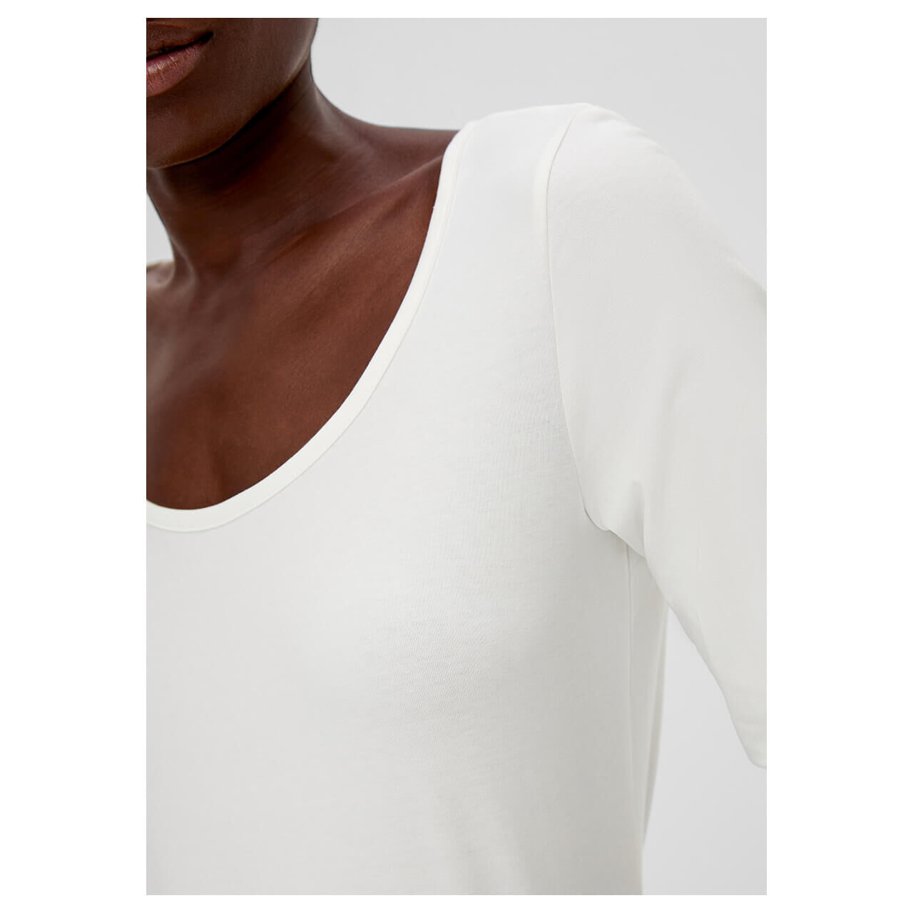 s.Oliver Damen Langarm Shirt off white