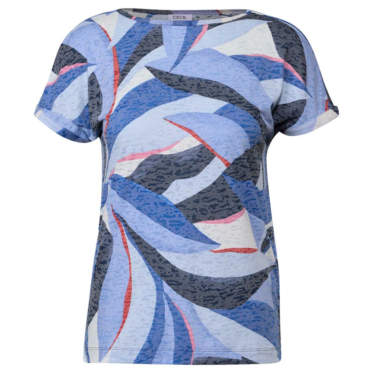 Cecil Damen T-Shirt Multi Burn Out urban navy blue