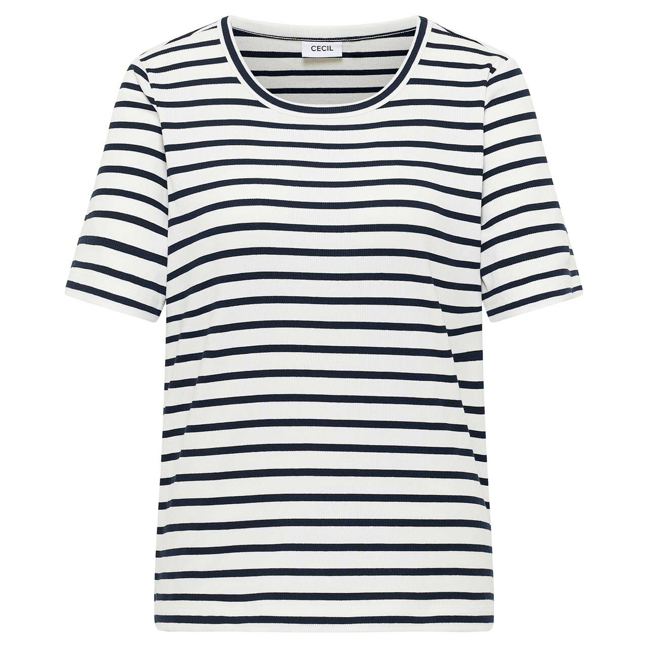 Cecil Damen T-Shirt Basic Stripe universal blue