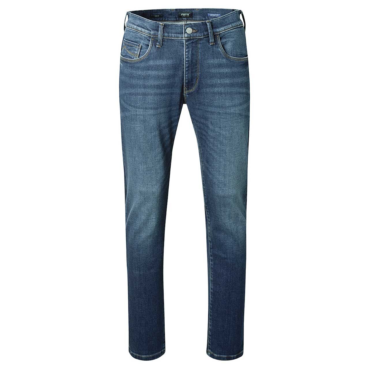 Stretch Herrenjeans Eric Megaflex in Blau verwaschen, Vorderansicht am Model