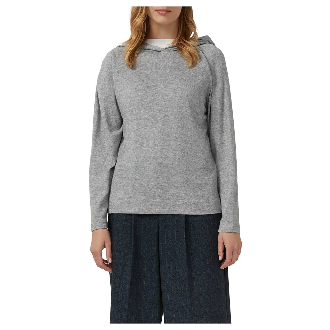 Damen Hoodie Sweatshirt von s.Oliver in Grau meliert, Vorderansicht