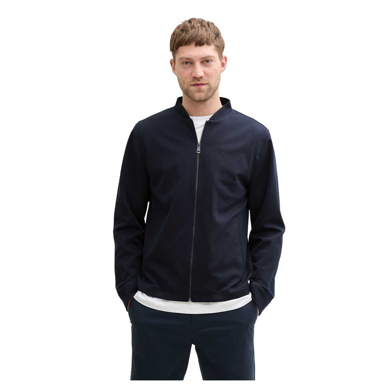 Tom Tailor Herren Jacke Piqué Blouson Bomber Jacket sky captain blue