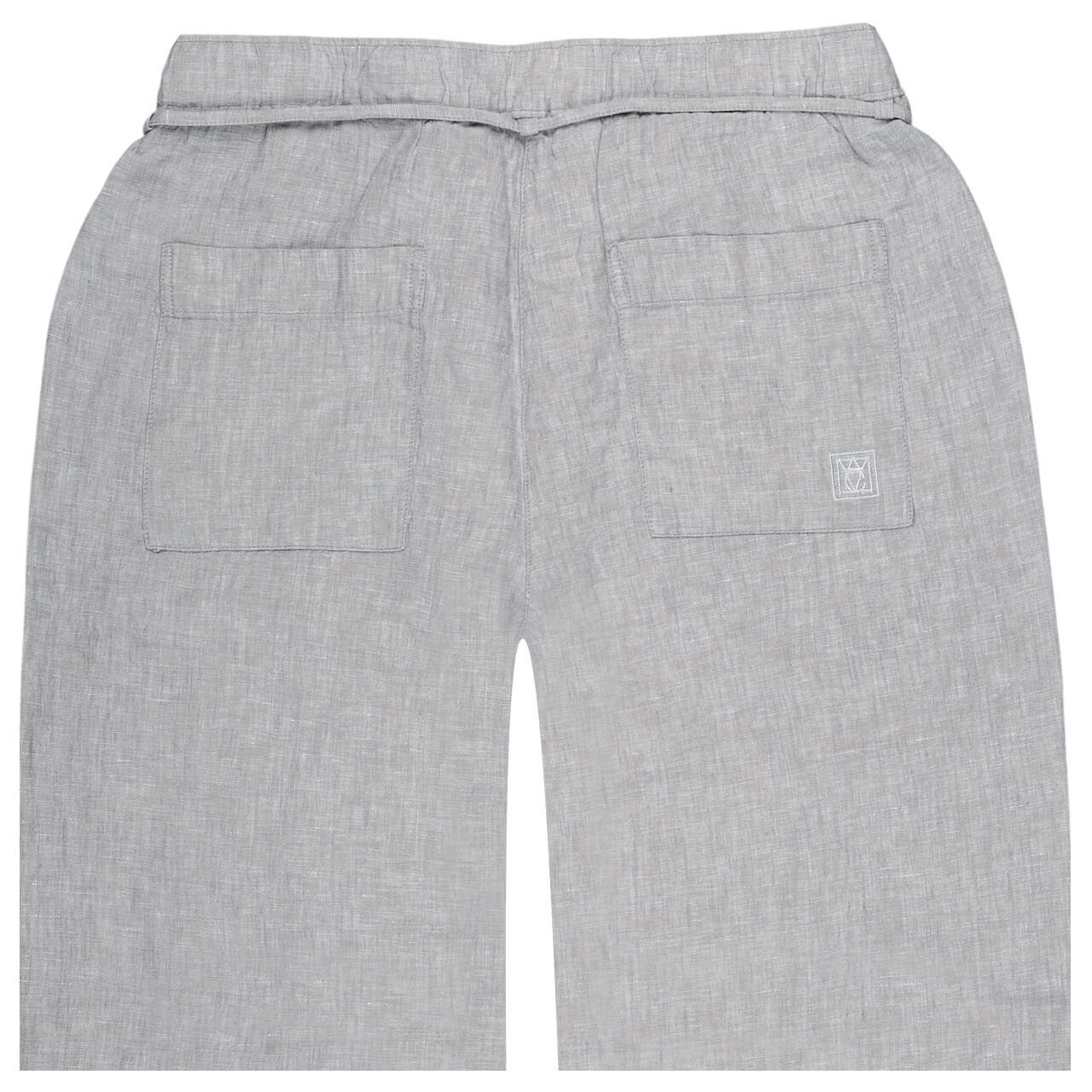 Damen 7/8 Leinenhose Chiara Belt von MAC in Grau meliert, detaillierte Rückansicht