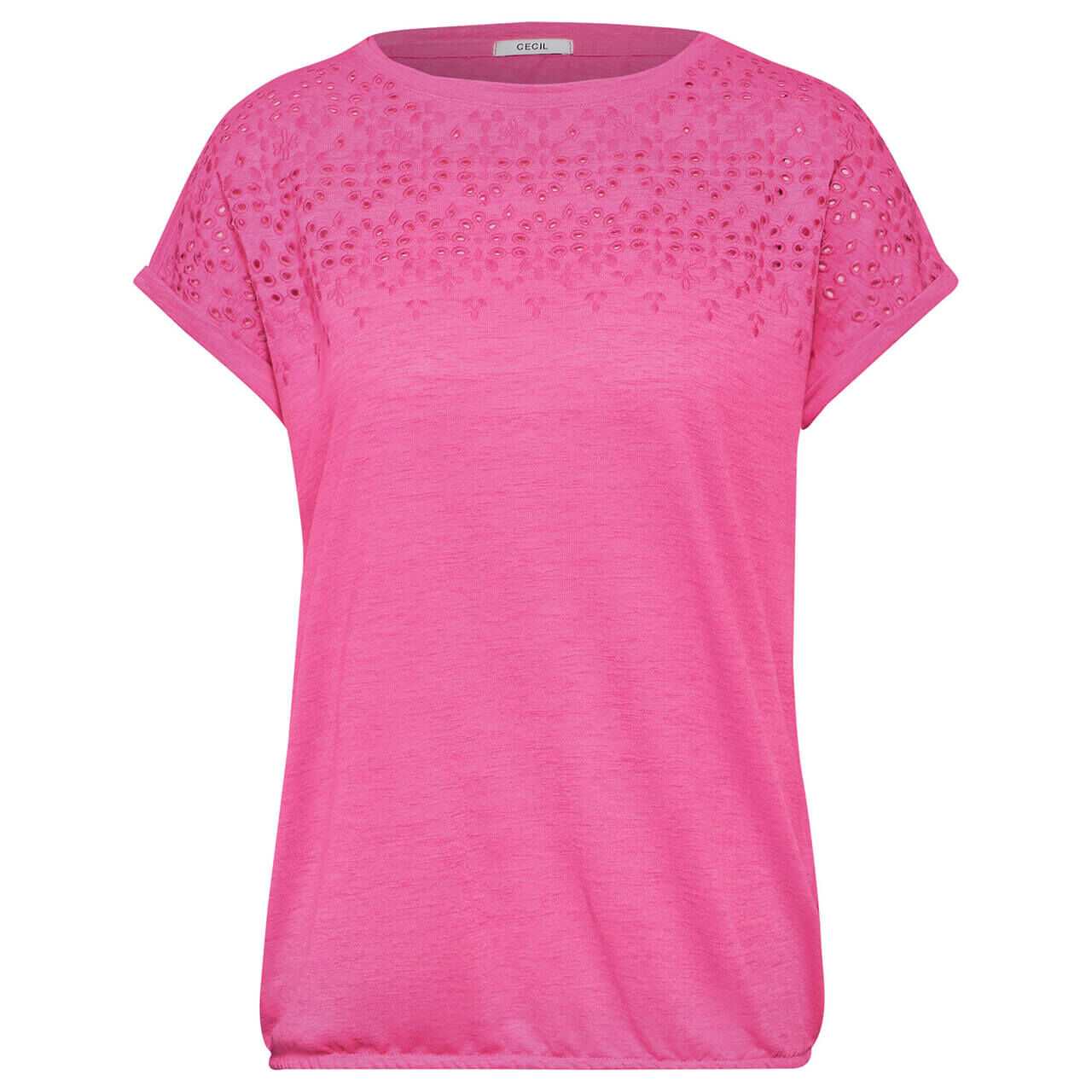 Cecil Damen T-Shirt Embroidery bloomy pink