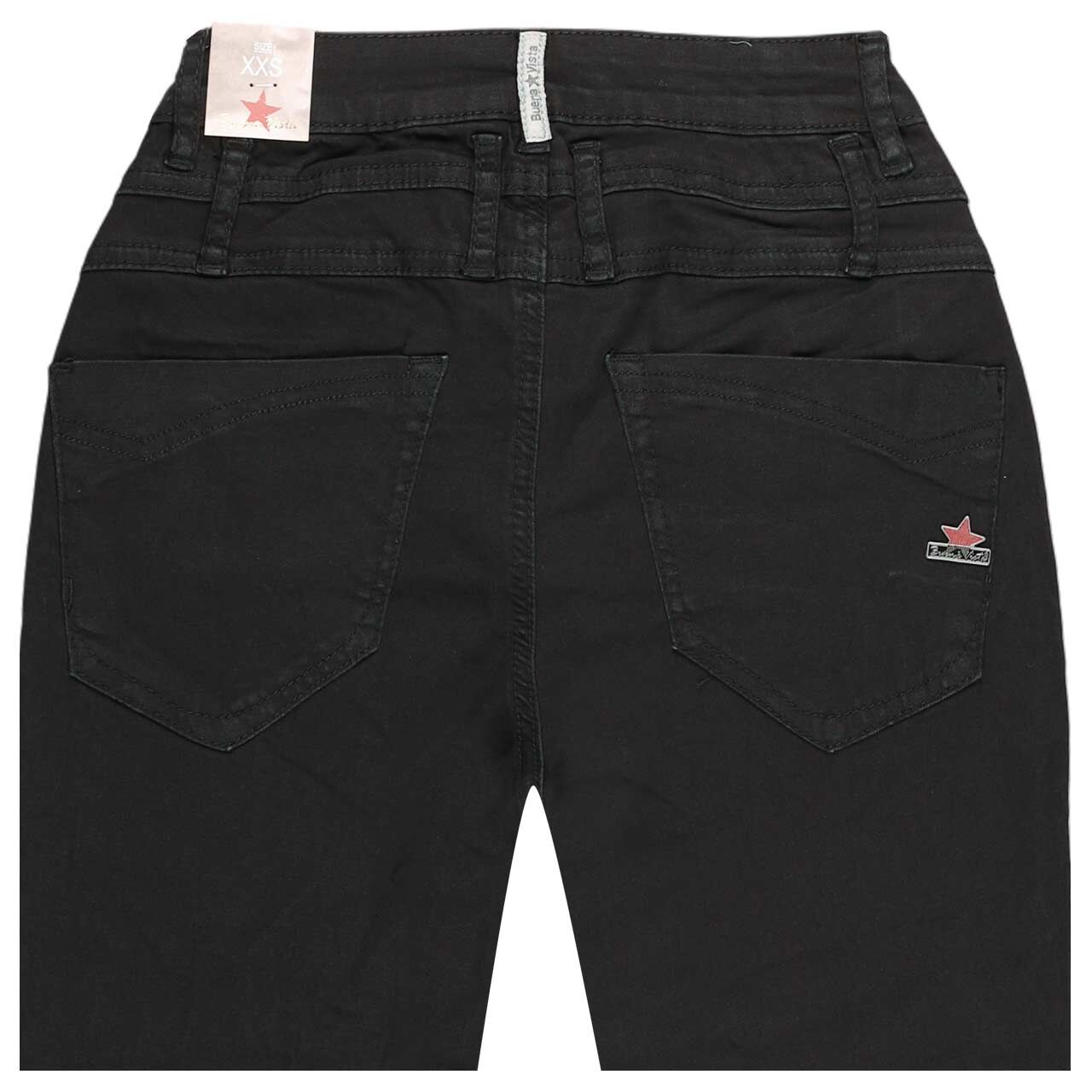 Damen Ankle Jeans Florida Cropped Cozy Denim von Buena Vista in Schwarz, detaillierte Rückansicht
