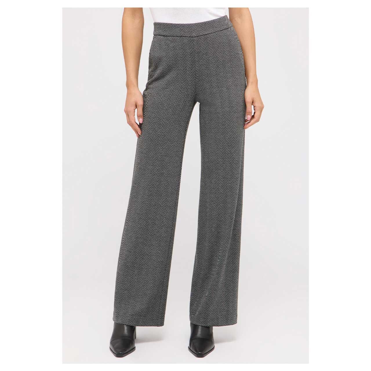 Stretch Damenhose Liz Easy von Angels in Schwarz mit Print, Vorderansicht am Model