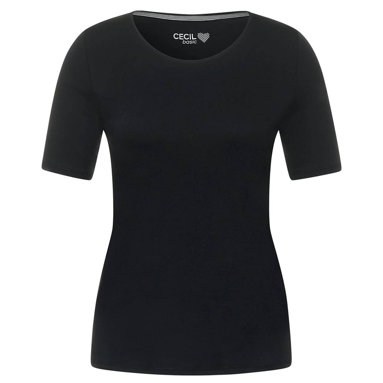 cecil-lena-t-shirt-schwarz-10001-ansicht Cecil Lena T-Shirt für Damen in Schwarz, FarbNr.: 10001