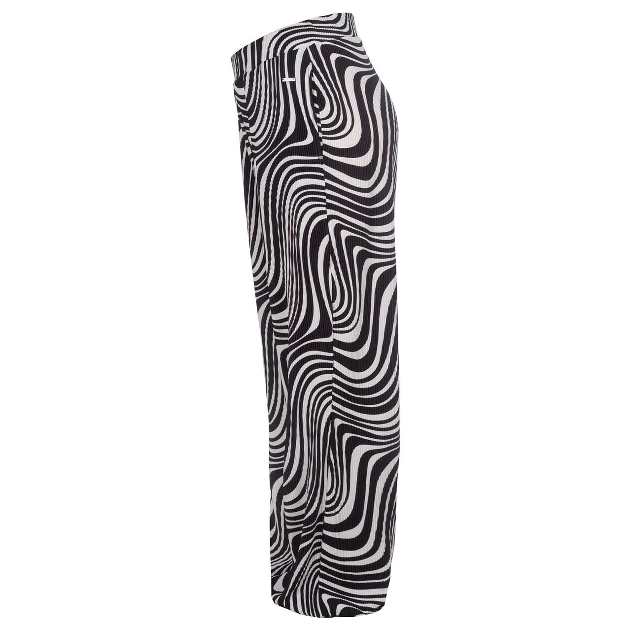 Stretch Damenhose von Monari in Schwarz mit Print, Seitenansicht