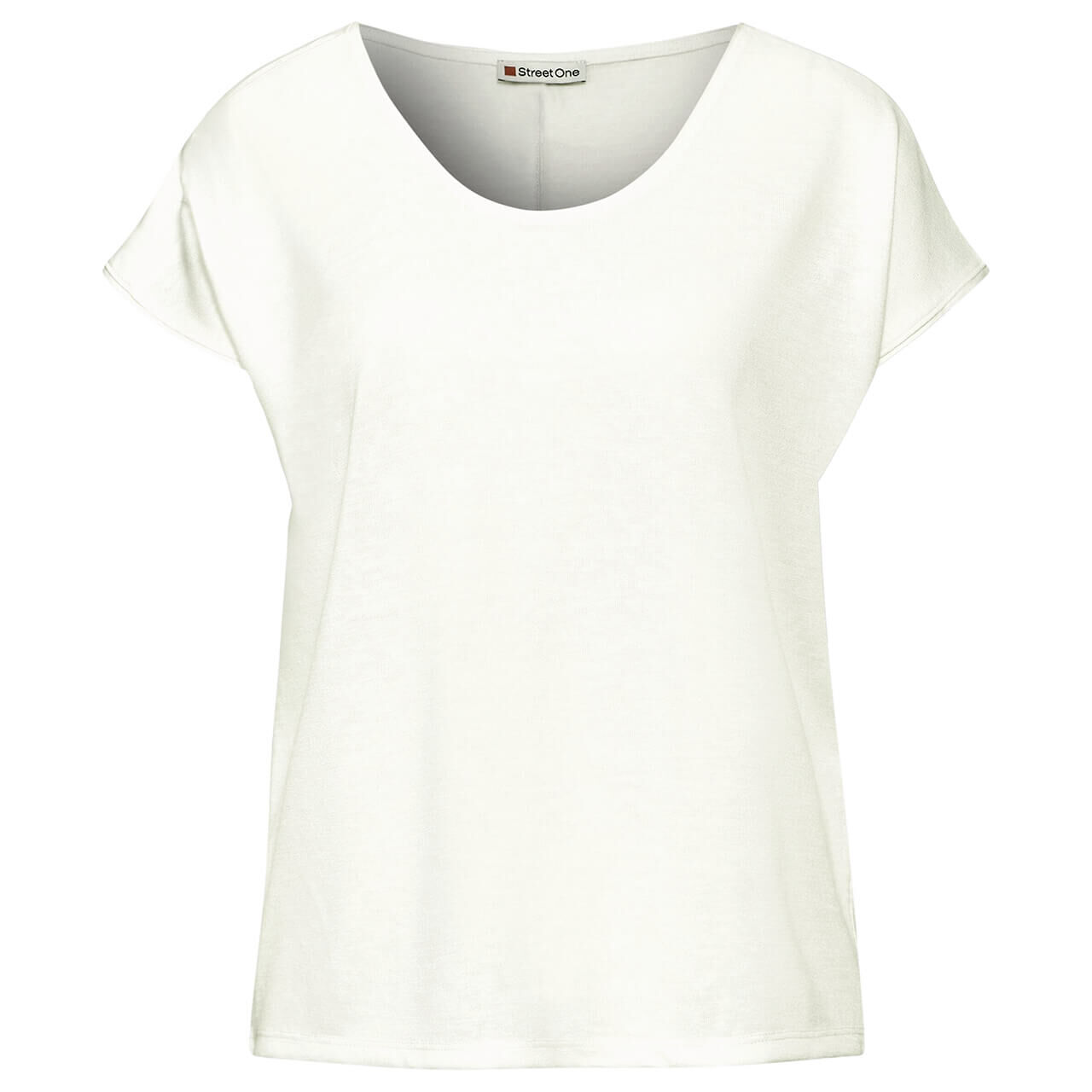 Street One Damen T-Shirt Linen Look off white